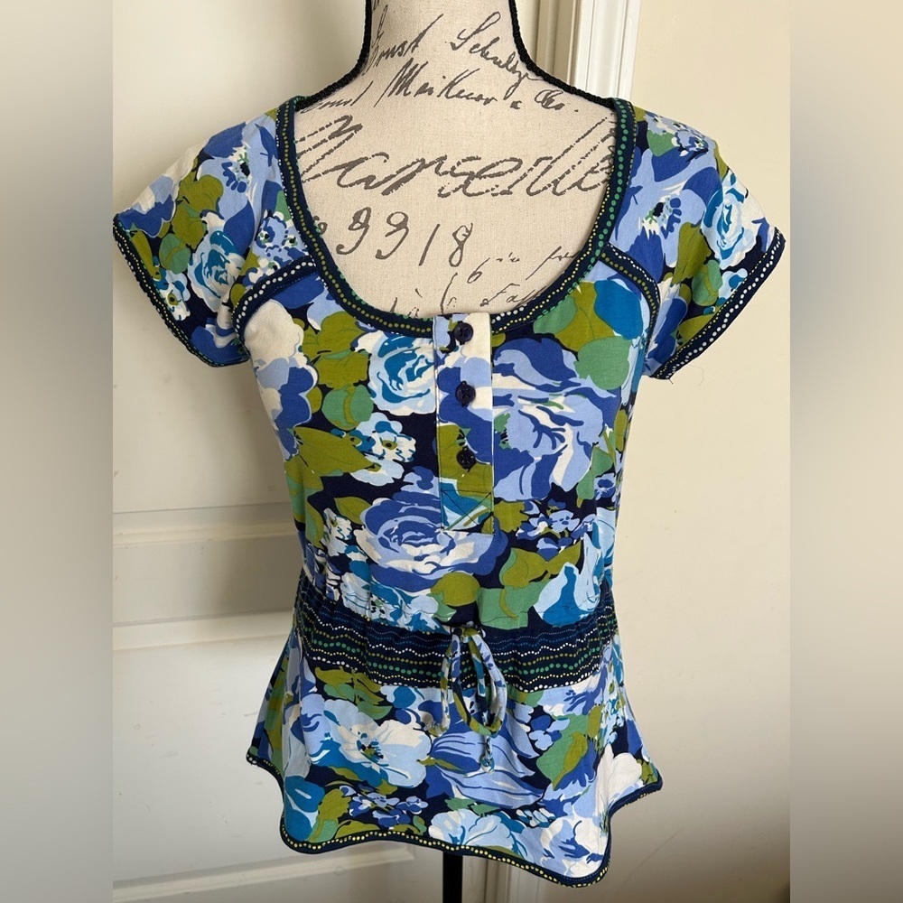 Little Yellow Button Floral Button-Down Top